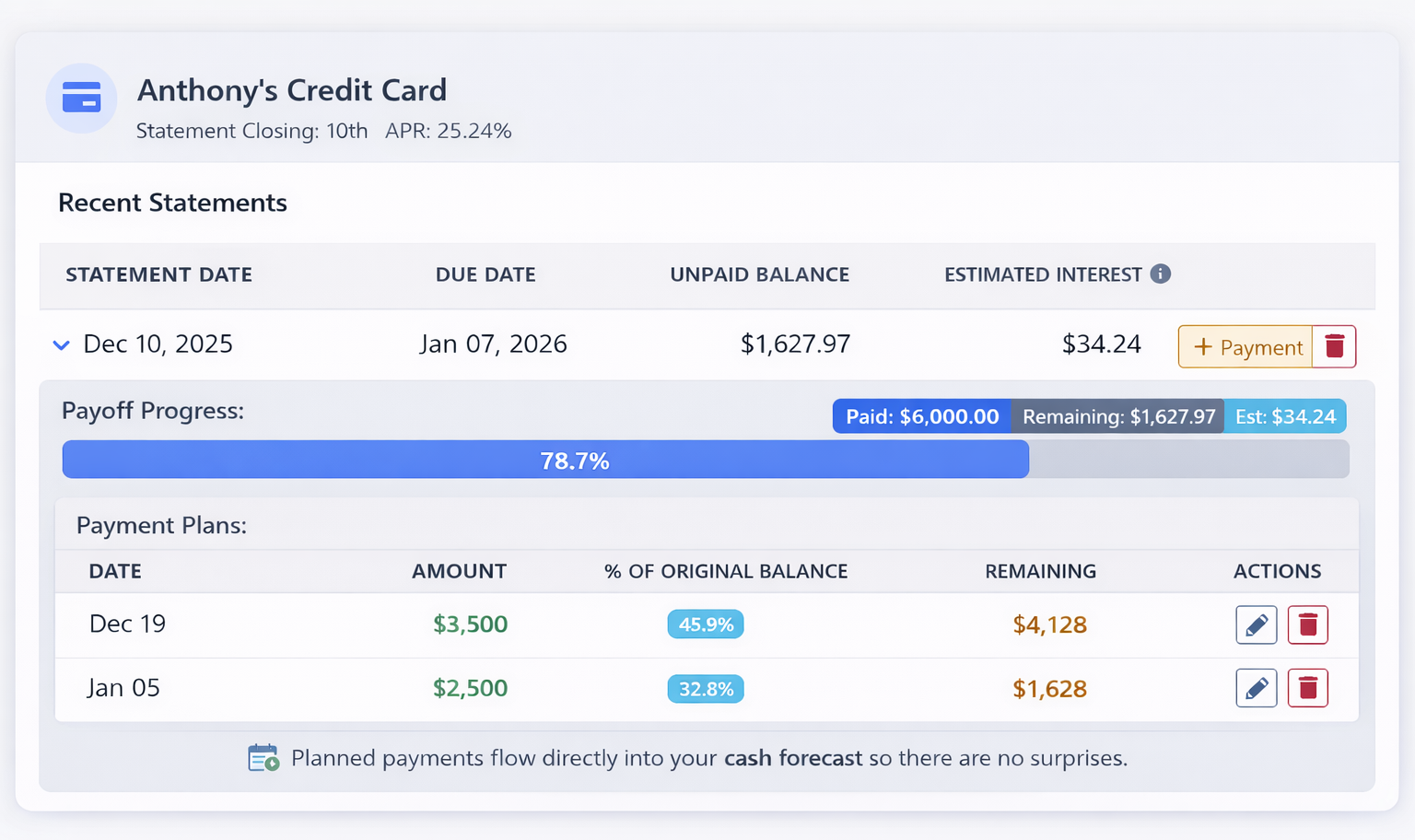 Credit Card Payment Planning